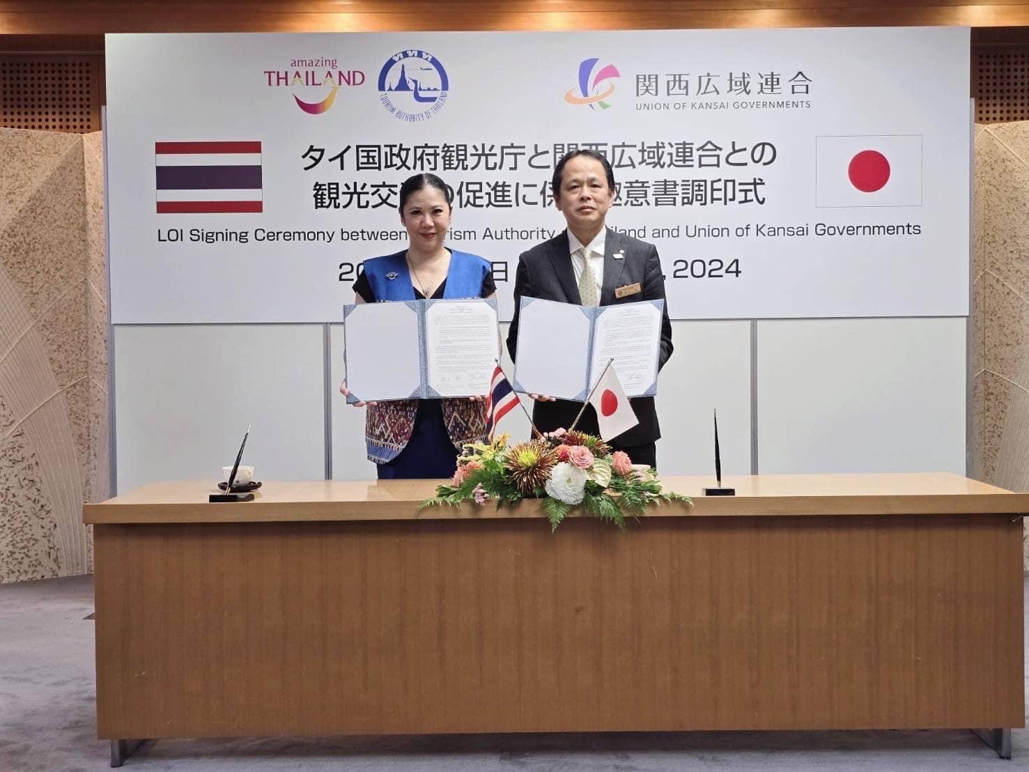 Tourism Authority of Thailand and Japan’s Union of Kansai Governments sign letter of intent for two-way tourism