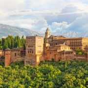 Alhambra Fortress In Granada, Spain, Southern Europe