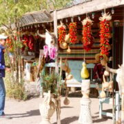 Shopper at Mesilla, NM vendor near Las Cruces