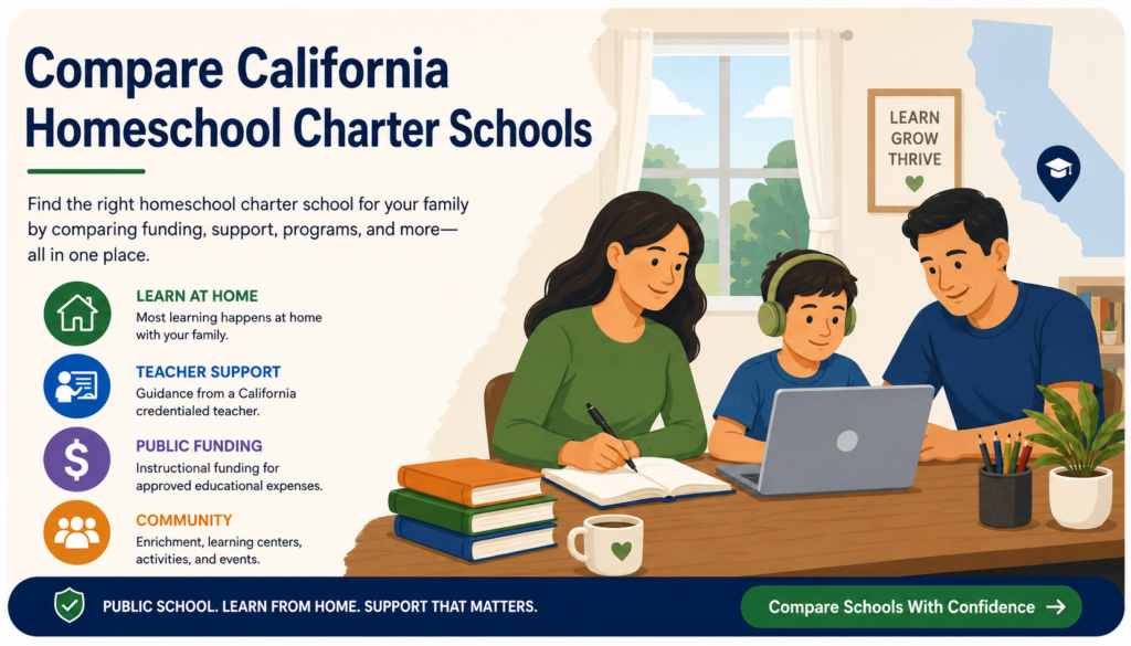 California homeschool charter school comparison illustration